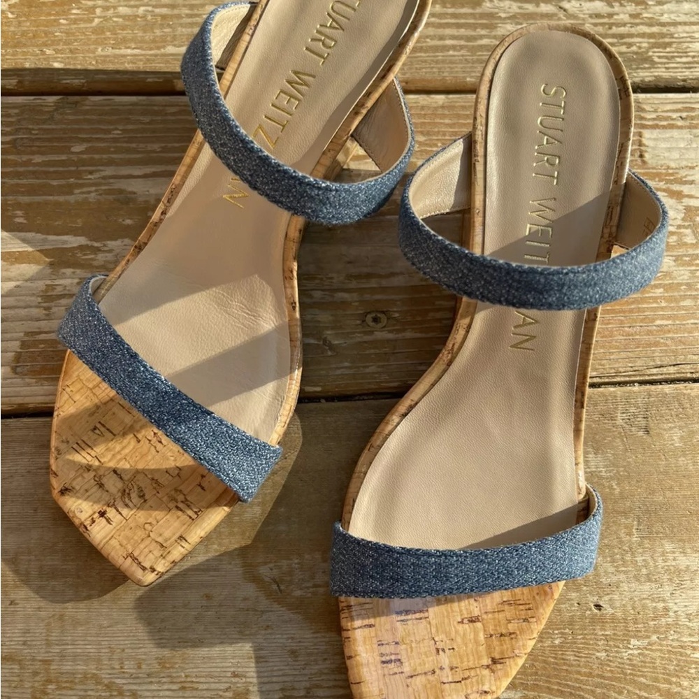 Stuart Weitzman Aleena 50 Wedge Cork Sandal